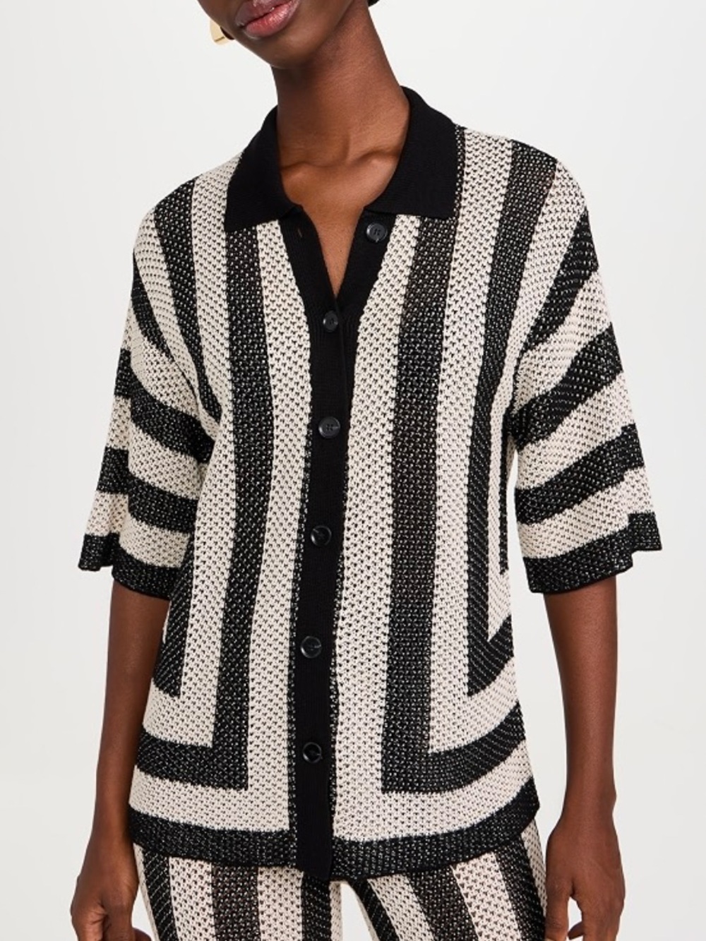 SEVEN WONDERS ZIGGY crochet top in black/sand Size Medium